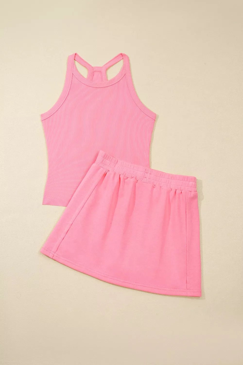Sleeveless Cropped Top and Pocketed Skort Set - Built From Pain Clothing