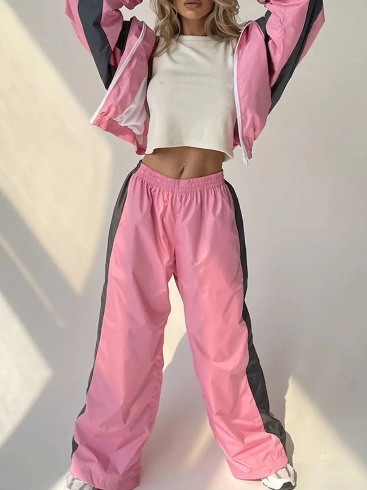 Zip Up Long Sleeve Top and Pants Set - Built From Pain Clothing