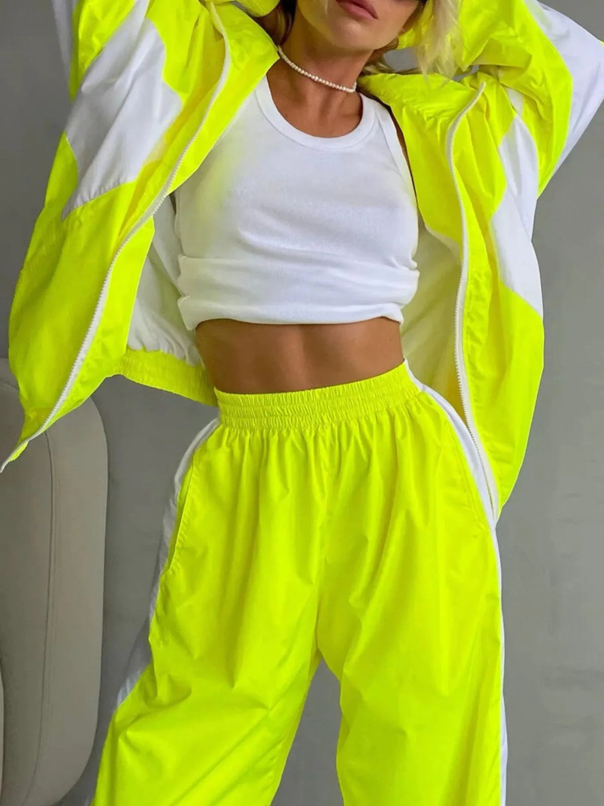 Zip Up Long Sleeve Top and Pants Set - Built From Pain Clothing